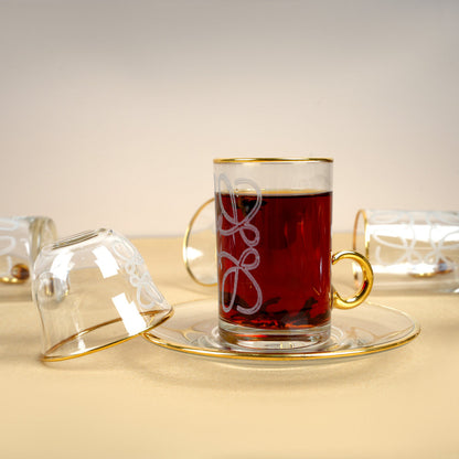 طقم استكانه 18 قطعه ذهبي