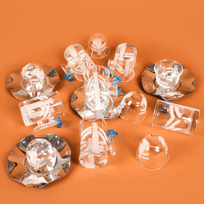 طقم استكانه وفناجين18ق نخله