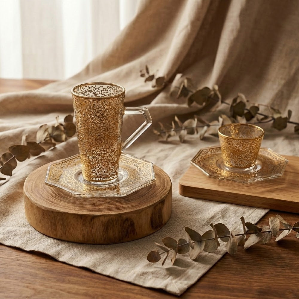 طقم استكانة وفنجان 18قطعة Diva Lady