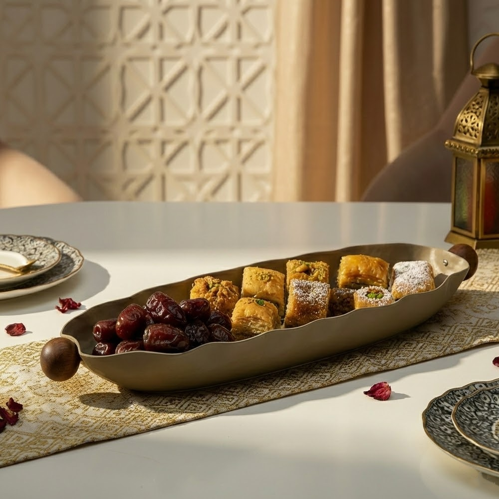 صينية تقديم بيضاوية كبيرة