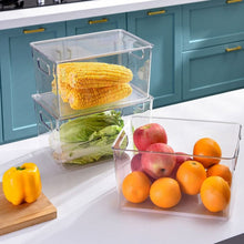 صندوق منظم للثلاجة شفاف قابل للتكديس