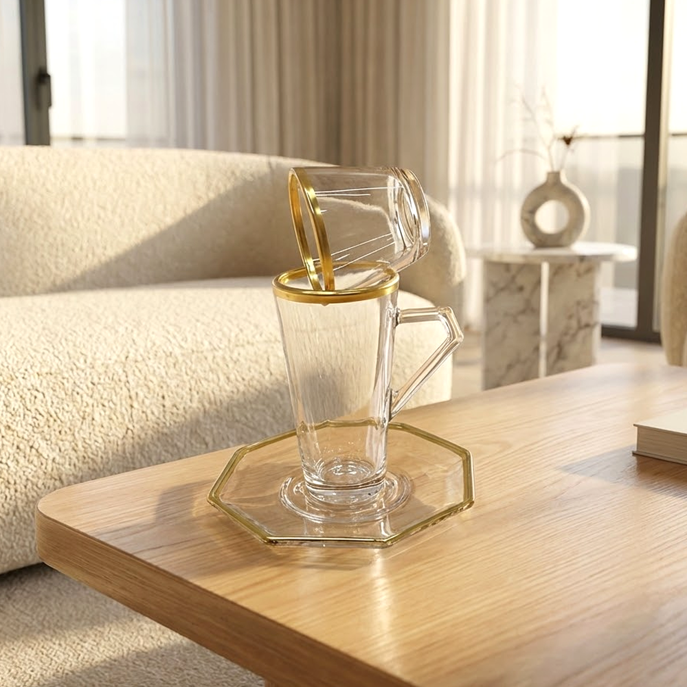 طقم استكانة وفنجان 18قطعة Diva Lady