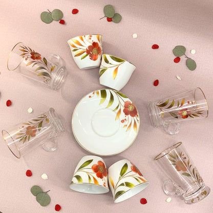 طقم استكانة وفنجان 18قطعة