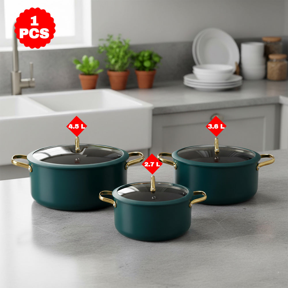 قدر طهي  بغطاء زجاجي