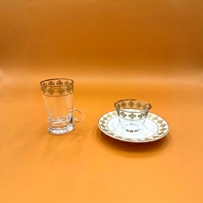 طقم استكانة وفنجان 18قطعة