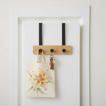 علاقة باب خشبية من الخيزران والمعدن