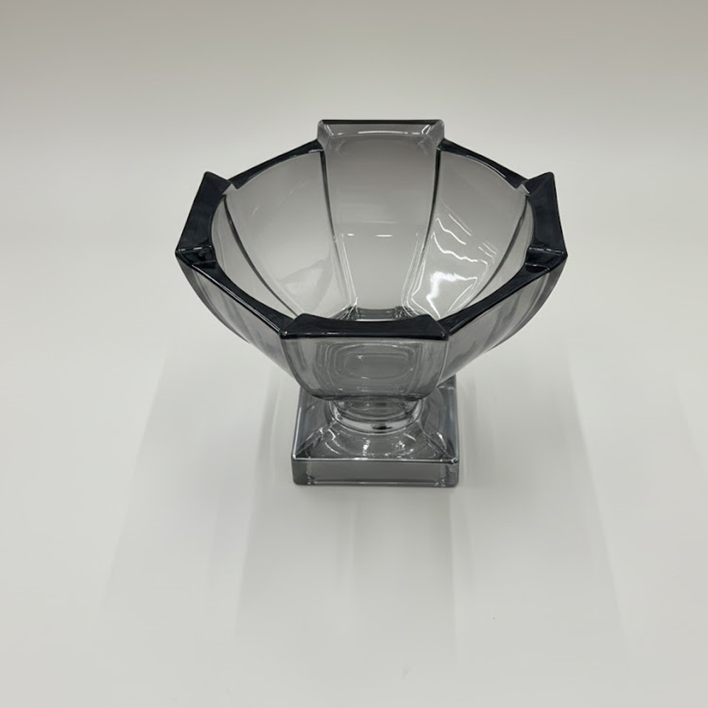 وعاء تقديم زجاجي فاخر بقاعدة وغطاء