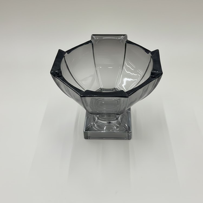 وعاء تقديم زجاجي فاخر بقاعدة وغطاء