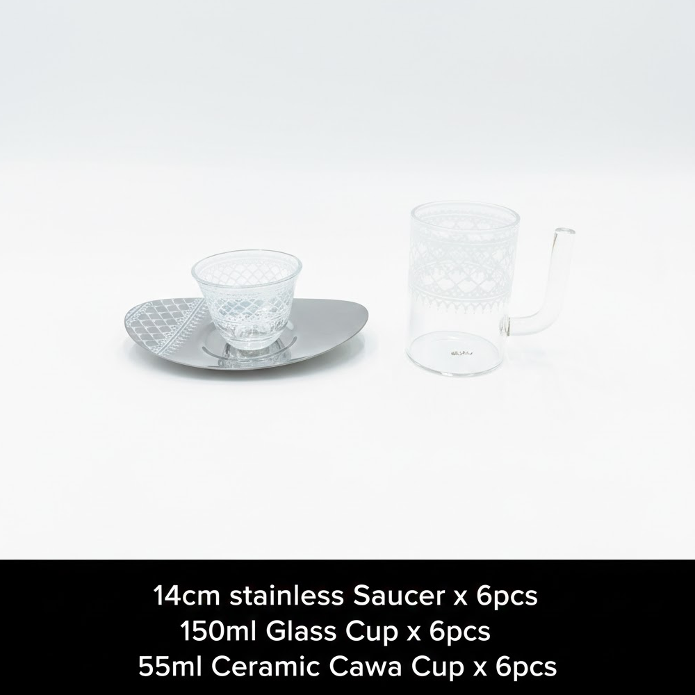 طقم استكانة وفنجان 18قطعة