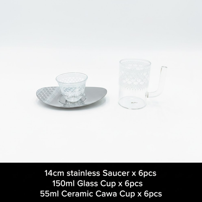 طقم استكانة وفنجان 18قطعة