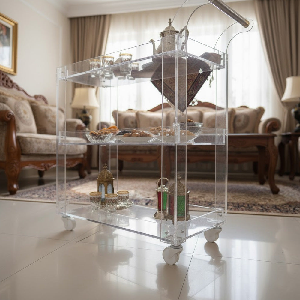 عربة دوارة من الأكريليك