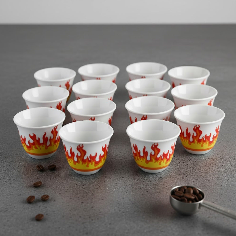 طقم فناجين شاي سيراميك – 12 قطعة