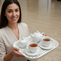 صينية تقديم بمقابض جانبية تصميم عصري