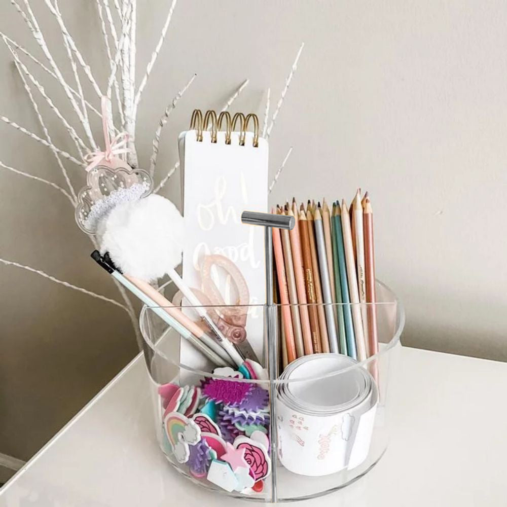 منظم مكتب دوار من الأكريليك