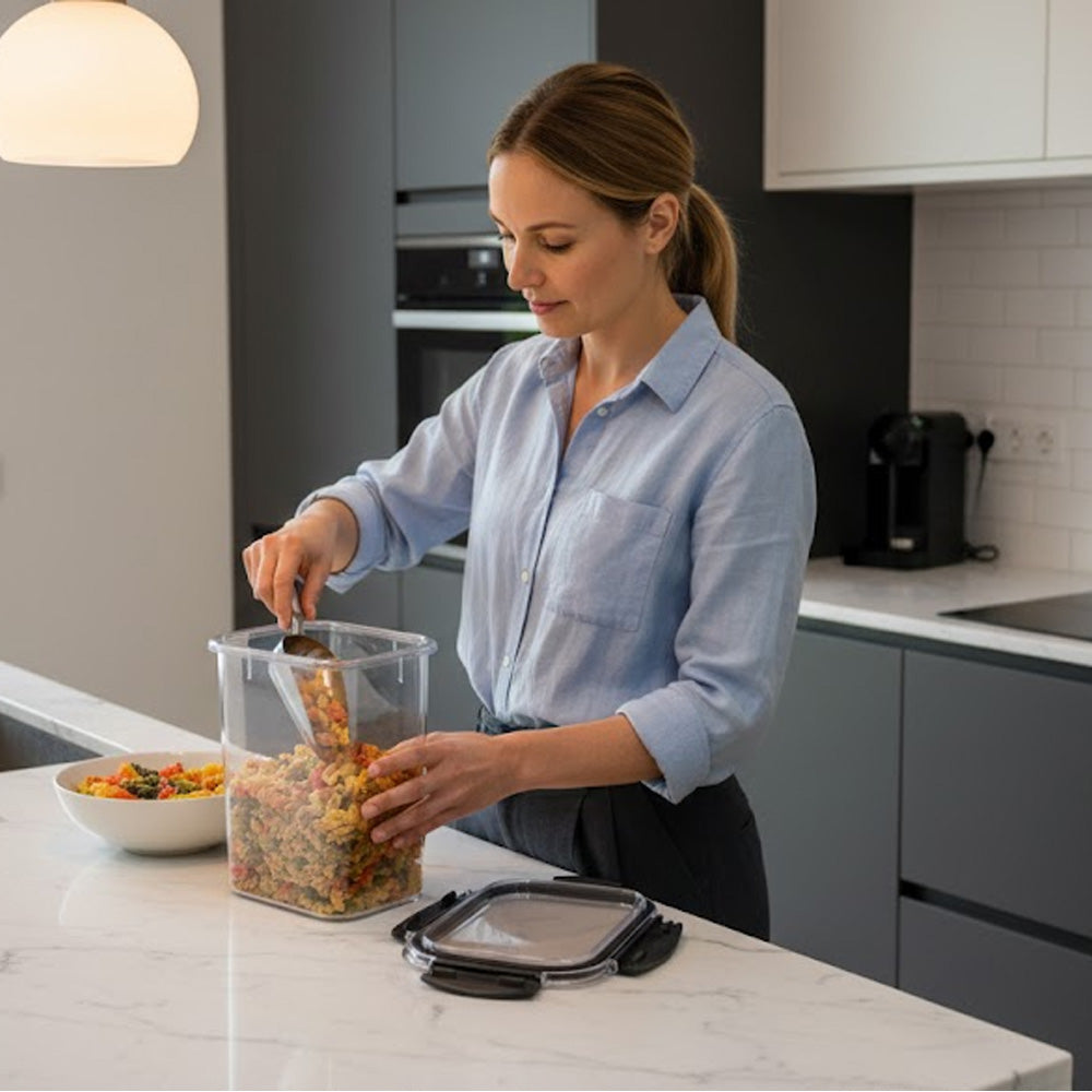 حافظة طعام بلاستيك بغطاء محكم