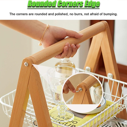 سلة تخزين خشبية بثلاثة أرفف