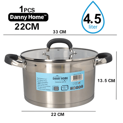 قدر طبخ طويل ستانلس بغطاء