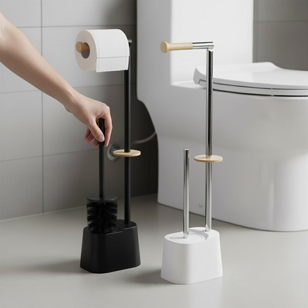 حامل ورق التواليت مع حامل فرشاة