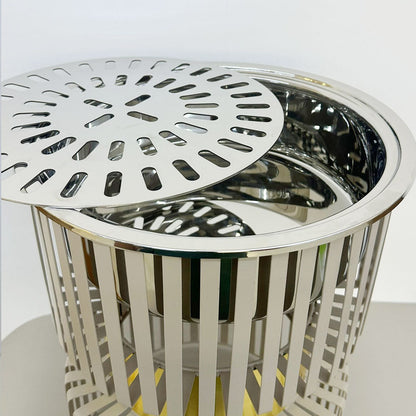 دوة و شواية معدنية بإطار ذهبي