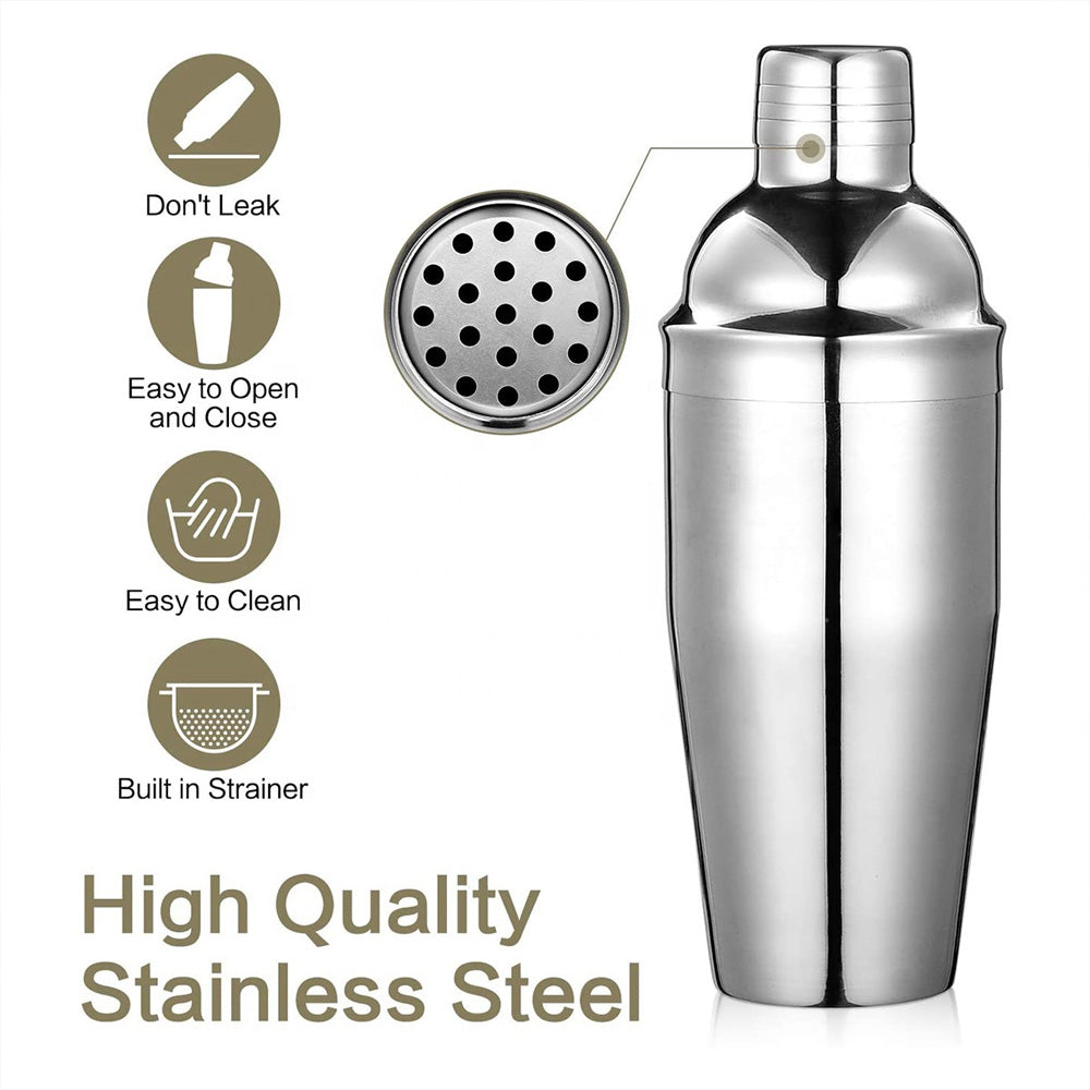 مجموعة شاكر كوكتيل من الفولاذ المقاوم للصدأ - 5 قطع