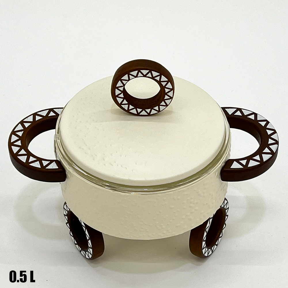 سخان طعام زجاجي دائري صغير 0.5 لتر