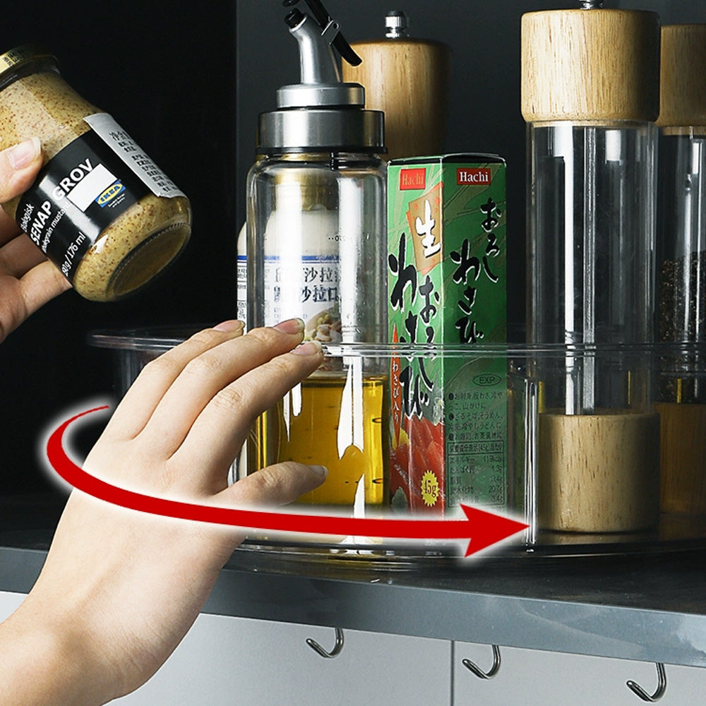 صينية تنظيم شفافة دوارة 360 درجة