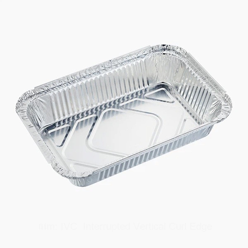 مجموعة علب طعام من رقائق الألومنيوم مع أغطية