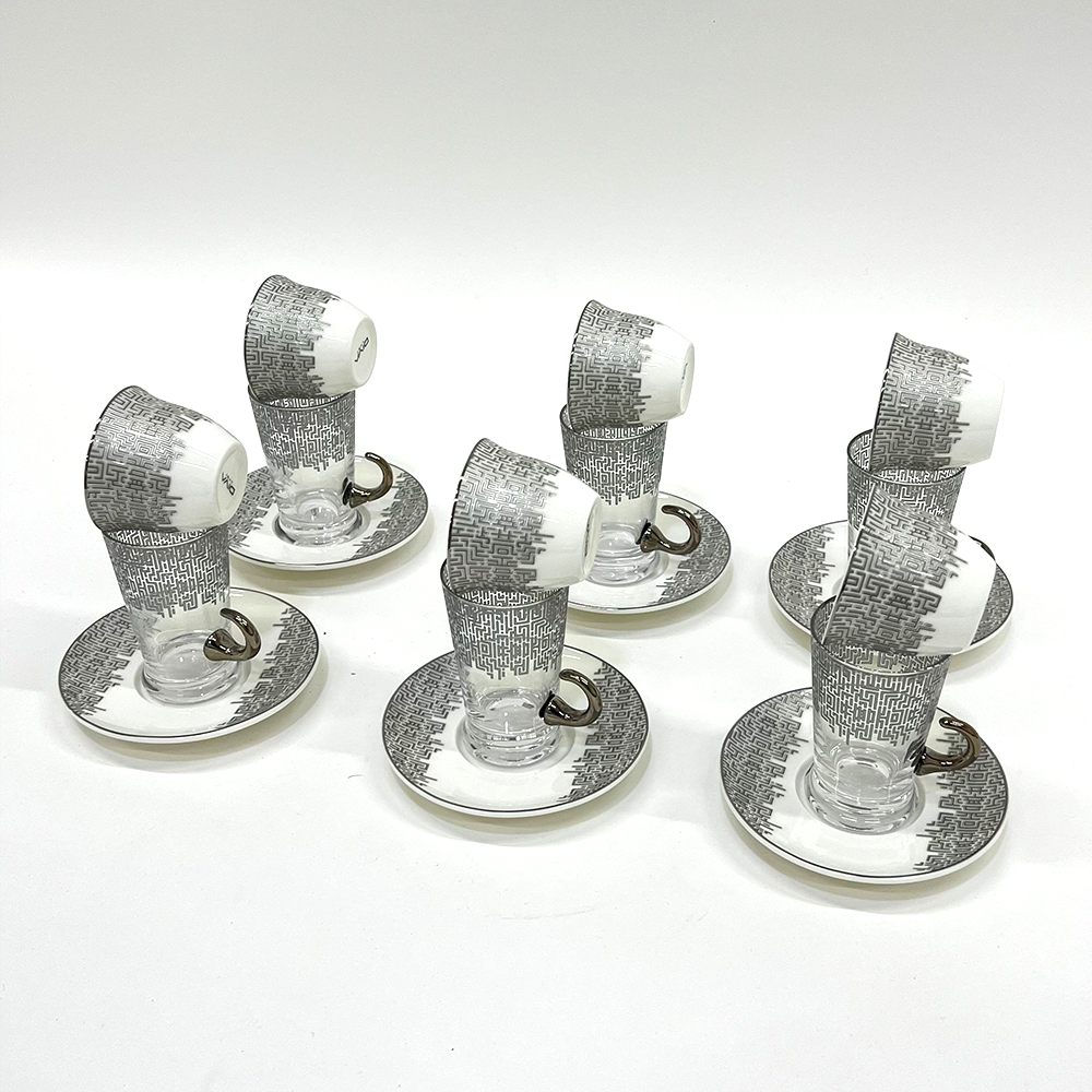 طقم استكانة وفنجان 18قطعة Diva Lady