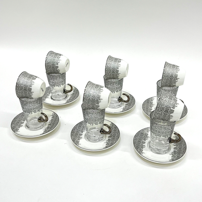 طقم استكانة وفنجان 18قطعة Diva Lady