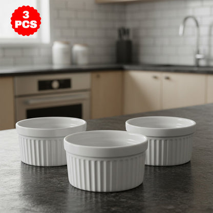 طبق كيك أبيض رامكين