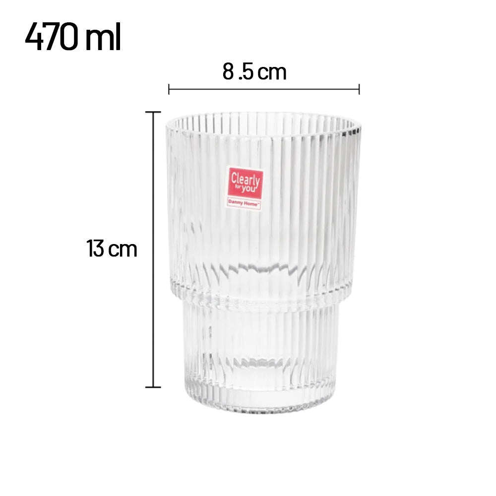 6 قطع من أكواب الشرب الكريستالية المضلعة – 470 مل