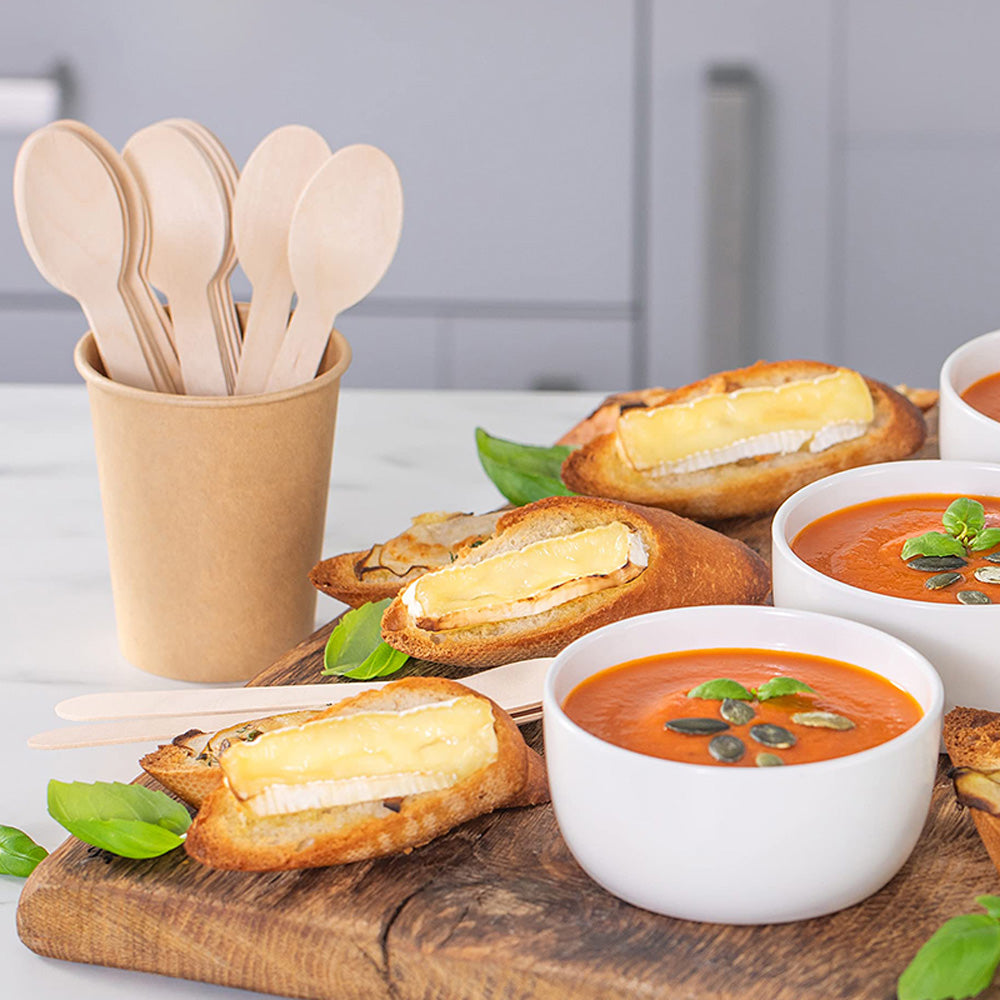 ملاعق خشبية للاستخدام مرة واحدة (100 قطعة)