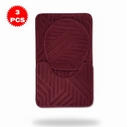 طقم سجاد حمام من 3 قطع مضاد للانزلاق