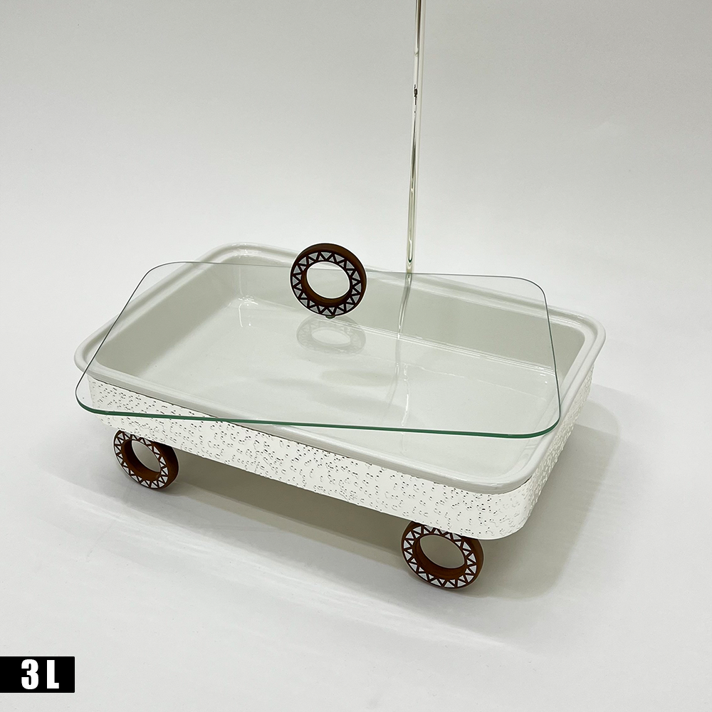 سخان طعام مع غطاء زجاجي علوي سعة 3 لتر