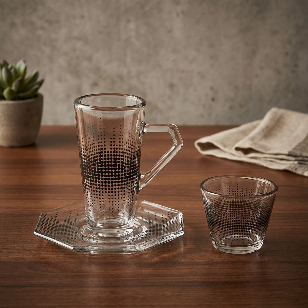 طقم استكانة وفنجان 18قطعة Diva Lady