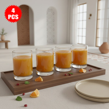 طقم أكواب زجاج شفاف 4 قطع