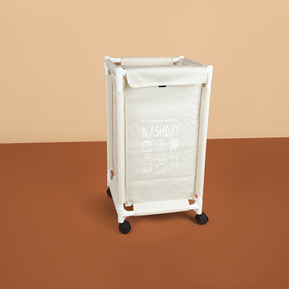 سلة غسيل ذات حجرة واحدة مع غطاء، المقاس: ارتفاع 65 × عرض 35 × طول 35