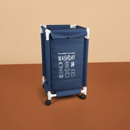 سلة غسيل ذات حجرة واحدة مع غطاء، المقاس: ارتفاع 65 × عرض 35 × طول 35