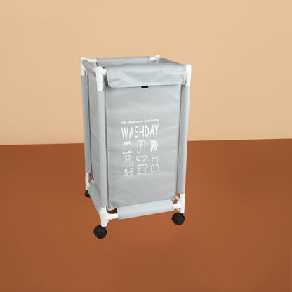 سلة غسيل ذات حجرة واحدة مع غطاء، المقاس: ارتفاع 65 × عرض 35 × طول 35