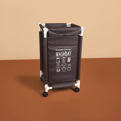 سلة غسيل ذات حجرة واحدة مع غطاء، المقاس: ارتفاع 65 × عرض 35 × طول 35