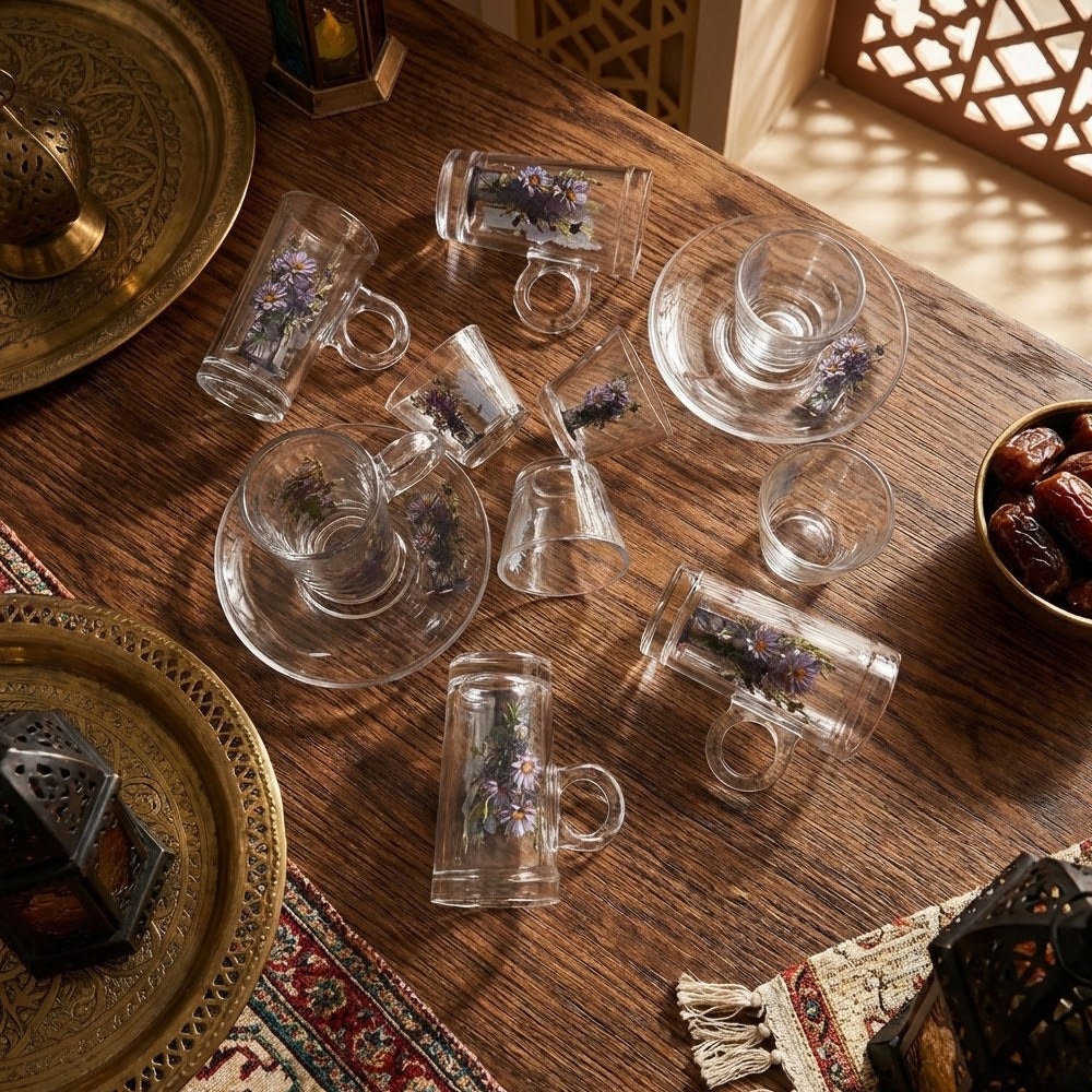 طقم استكانة وفنجان 18 قطعة Alkuwaity Al Awal الكويتي الأول