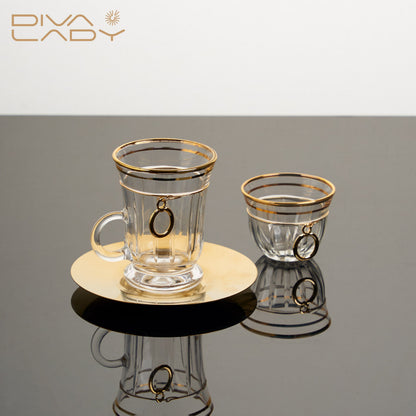 طقم استكانه و فنجان مع حلقة Diva Lady