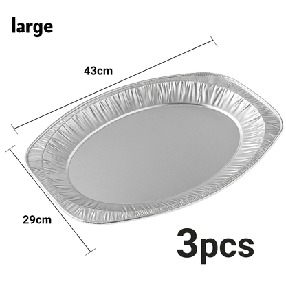 طبق تقديم ألمنيوم بيضاوي