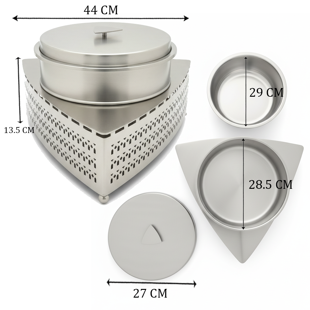 سخان طعام معدني بتصميم هندسي
