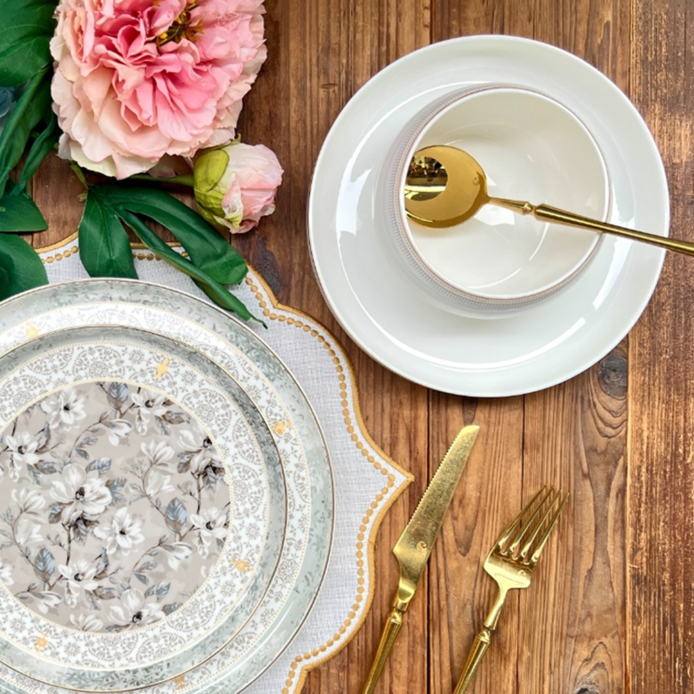 طقم أطباق مائدة فاخر 24 قطعة