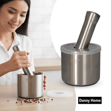 مجموعة هاون ومدقة توابل مع غطاء