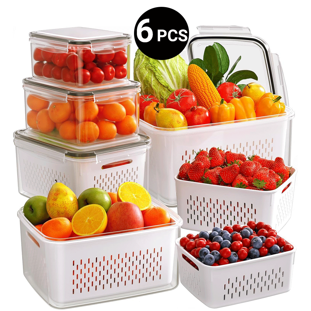 صناديق التخزين للثلاجة 6 قطع