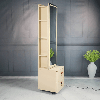 خزانة مع علاقات وأرفف وأدراج