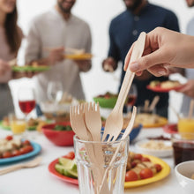 شوك خشبية للاستخدام مرة واحدة - 100 قطعة