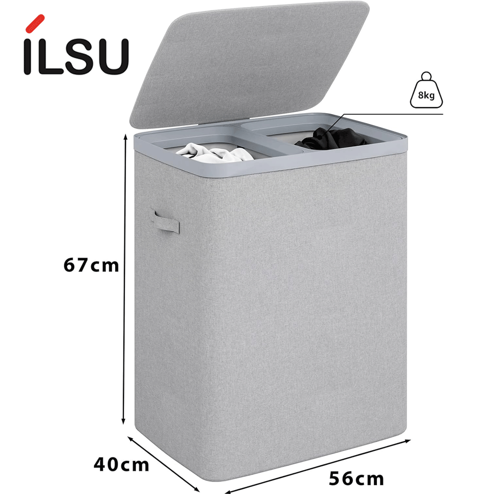 سلة غسيل 2فتحة/2حقيبة تخزين